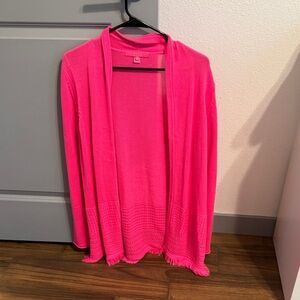 Lilly Pulitzer Hot Pink Open-Front Knit Cardigan